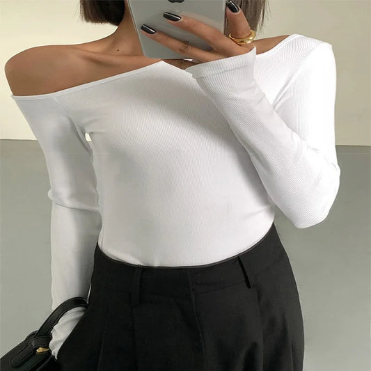 Top Women Off-Shoulder Long Sleeved